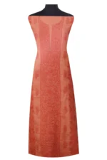 Srajann Hand Embroided Rust Kota Lucknowi Chikankari Unstitched Kurta Dupatta Set (SLC1422) - Image 2