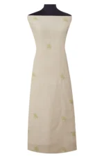 Srajann Hand Embroided white Kota Lucknowi Chikankari Unstitched Kurta Dupatta Set (SLC1503) - Image 4