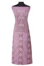 Srajann Hand Embroided Purple Kota Lucknowi Chikankari Unstitched Kurta Dupatta Set (SLC1411) - Image 2