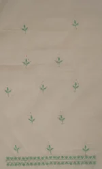 Srajann Hand Embroided white Kota Lucknowi Chikankari Unstitched Kurta Dupatta Set (SLC1497) - Image 9