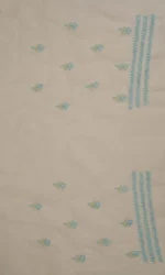 Srajann Hand Embroided white Kota Lucknowi Chikankari Unstitched Kurta Dupatta Set (SLC1499) - Image 10