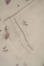 Srajann Hand Embroided white Kota Lucknowi Chikankari Unstitched Kurta Dupatta Set (SLC1495) - Image 6