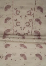 Srajann Hand Embroided white Kota Lucknowi Chikankari Unstitched Kurta Dupatta Set (SLC1495) - Image 8