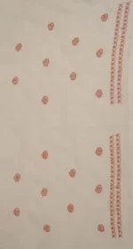 Srajann Hand Embroided white Kota Lucknowi Chikankari Unstitched Kurta Dupatta Set (SLC1506) - Image 10