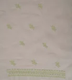 Srajann Hand Embroided white Kota Lucknowi Chikankari Unstitched Kurta Dupatta Set (SLC1503) - Image 9