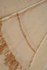 Srajann Hand Embroided Fawn Tissue Lucknowi Chikankari Unstitched Kurta Dupatta Set (SLC1505) - Image 8