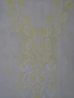 Srajann Hand Embroided white Kota Lucknowi Chikankari Unstitched Kurta Dupatta Set (SLC1504) - Image 5