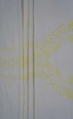 Srajann Hand Embroided white Kota Lucknowi Chikankari Unstitched Kurta Dupatta Set (SLC1504) - Image 8