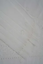 Srajann Hand Embroided white Kota Lucknowi Chikankari Unstitched Kurta Dupatta Set (SLC1509) - Image 7