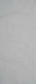 Srajann Hand Embroided white Kota Lucknowi Chikankari Unstitched Kurta Dupatta Set (SLC1509) - Image 10