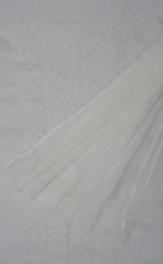 Srajann Hand Embroided white Kota Lucknowi Chikankari Unstitched Kurta Dupatta Set (SLC1510) - Image 6