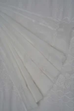 Srajann Hand Embroidered White Kota Lucknowi Chikankari Unstitched Kurta Dupatta Set