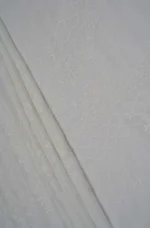 Srajann Hand Embroided white Kota Lucknowi Chikankari Unstitched Kurta Dupatta Set (SLC1510) - Image 8