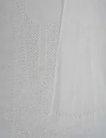 Srajann Hand Embroidered White Kota Lucknowi Chikankari Unstitched Kurta Dupatta Set: Ethereal Elegance