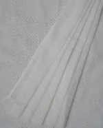 Srajann Hand Embroided White Kota Lucknowi Chikankari Unstitched Kurta Dupatta Set (SLC1512) - Image 7