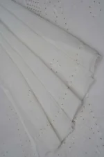 Srajann Hand Embroided White Kota Lucknowi Chikankari Unstitched Kurta Dupatta Set (SLC1512) - Image 8