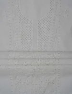 Srajann Hand Embroided White Kota Lucknowi Chikankari Unstitched Kurta Dupatta Set (SLC1512) - Image 9