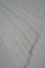 Srajann Hand Embroided white Kota Lucknowi Chikankari Unstitched Kurta Dupatta Set (SLC1508) - Image 6