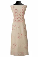 Srajann Hand Embroided white Linen Lucknowi Chikankari Unstitched Kurta Dupatta Set (SLC1808) - Image 2