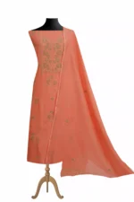 Srajann-Hand-Embroidered-Carrot-Pink-Mul-Chanderi-Lucknowi-Chikankari-Unstitched-Kurta-Dupatta-Set-With-Mukaish-Work-SLC1850-scaled