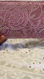 MAUVE CHIKANKARI CLUTCH - Image 2