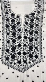DYEABLE CHANDERI MUL CHIKANKARI KURTA & DUPATTA FABRIC - Image 3