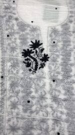 DYEABLE CHANDERI MUL CHIKANKARI KURTA & DUPATTA FABRIC - Image 7
