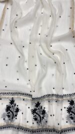 DYEABLE CHANDERI MUL CHIKANKARI KURTA & DUPATTA FABRIC - Image 2