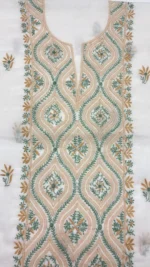 DYEABLE CHANDERI MUL CHIKANKARI KURTA & DUPATTA FABRIC - Image 3