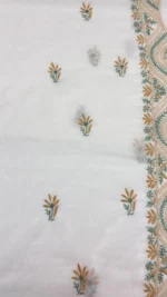 DYEABLE CHANDERI MUL CHIKANKARI KURTA & DUPATTA FABRIC - Image 6
