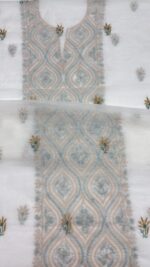 DYEABLE CHANDERI MUL CHIKANKARI KURTA & DUPATTA FABRIC - Image 5