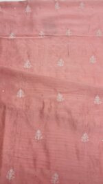 BLUSH CORAL CHANDERI SILK CHIKANKARI KURTA & DUPATTA FABRIC - Image 7
