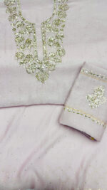 LAVENDER LATTE CHANDERI MUL MUKAISH KURTA & DUPATTA FABRIC - Image 4