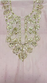 LAVENDER LATTE CHANDERI MUL MUKAISH KURTA & DUPATTA FABRIC - Image 3