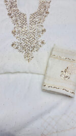 DYEABLE CHANDERI MUL MUKAISH KURTA & DUPATTA FABRIC - Image 4