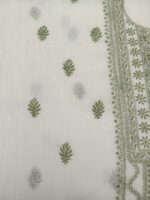 DYEABLE CHANDERI MUL CHIKANKARI KURTA & DUPATTA FABRIC - Image 4