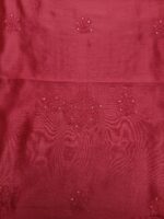 CARMINE RED CHANDERI SILK CHIKANKARI & MUKAISH KURTA & DUPATTA FABRIC - Image 8