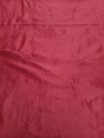 CARMINE RED CHANDERI SILK CHIKANKARI & MUKAISH KURTA & DUPATTA FABRIC - Image 9