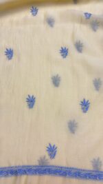 LEMON YELLOW CHANDERI MUL CHIKANKARI KURTA & DUPATTA FABRIC - Image 8