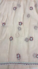 PEACH LATTE CHANDERI MUL CHIKANKARI KURTA & DUPATTA FABRIC - Image 8