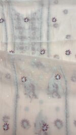 PEACH LATTE CHANDERI MUL CHIKANKARI KURTA & DUPATTA FABRIC - Image 7