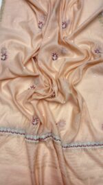 PEACH LATTE CHANDERI MUL CHIKANKARI KURTA & DUPATTA FABRIC - Image 2