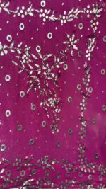 MAGENTA ROSE PURE & PREMIUM GEORGETTE MUKAISH LEHENGA & DUPATTA SET - Image 5