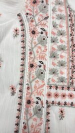 DYEABLE CHANDERI MUL CHIKANKARI KURTA & DUPATTA SET - Image 4