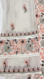 DYEABLE CHANDERI MUL CHIKANKARI KURTA & DUPATTA SET - Image 5