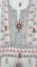 DYEABLE CHANDERI MUL CHIKANKARI KURTA & DUPATTA SET - Image 8