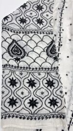 DYEABLE CHANDERI MUL CHIKANKARI ANARKALI & DUPATTA SET - Image 4