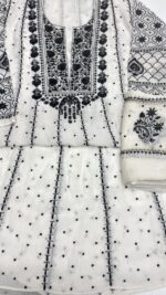 DYEABLE CHANDERI MUL CHIKANKARI ANARKALI & DUPATTA SET - Image 6