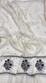 DYEABLE CHANDERI MUL CHIKANKARI ANARKALI & DUPATTA SET - Image 2