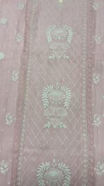 PINK CHANDERI MUL CHIKANKARI KURTA & DUPATTA SET - Image 5